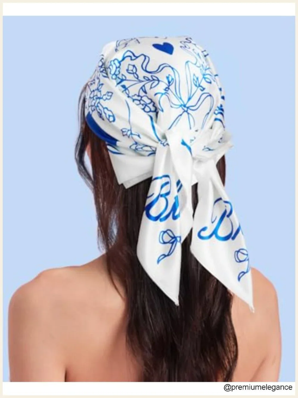 White Bridal Silk Head Scarf, Bride Bandana, Bachelorette Party Accessory, 27x27